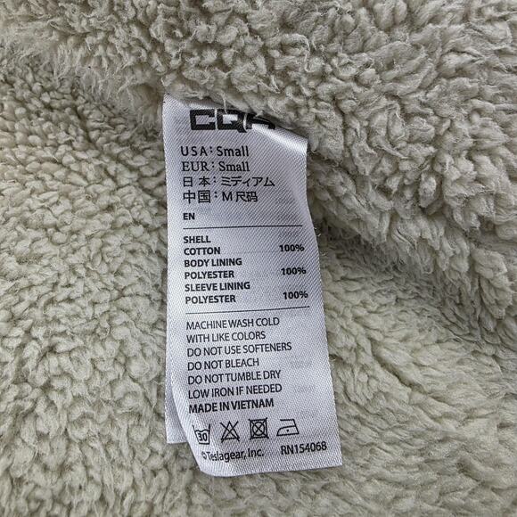 CQR Shirt Jacket Mens Small Blue Yellow Plaid Sherpa Lined Flannel Heavyweight - Picture 16 of 16